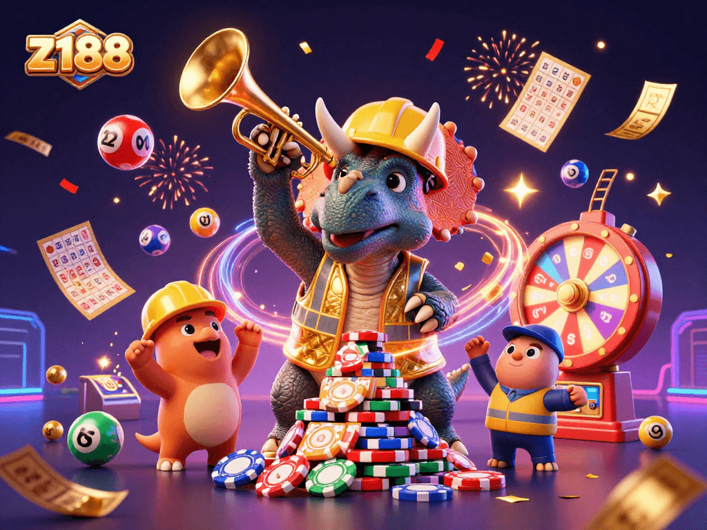 Experience electrifying wins at z188 with fantasy characters in a vibrant casino-themed celebration.