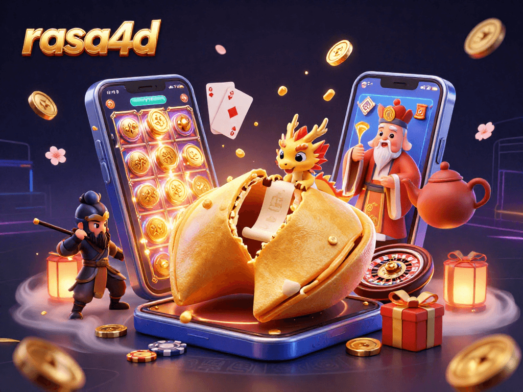 Gambarlah rasa4d dengan seorang naga bijak di dalam kue keberuntungan dan elemen kasino yang memukau.