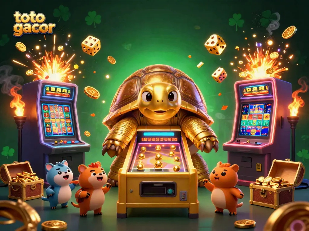 Experience the thrill of toto gacor gameplay with dynamic visuals of winning, joyful moments, and festive symbols.