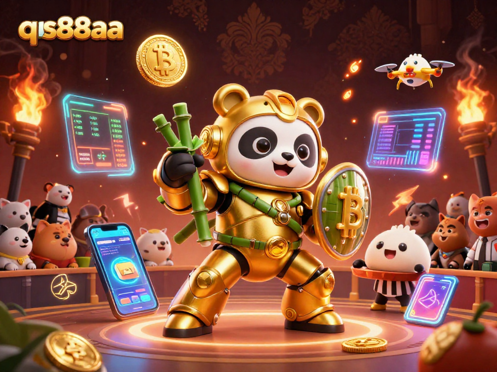 Experience thrilling gaming action at qs88aa with vibrant 3D characters amid dynamic casino elements.