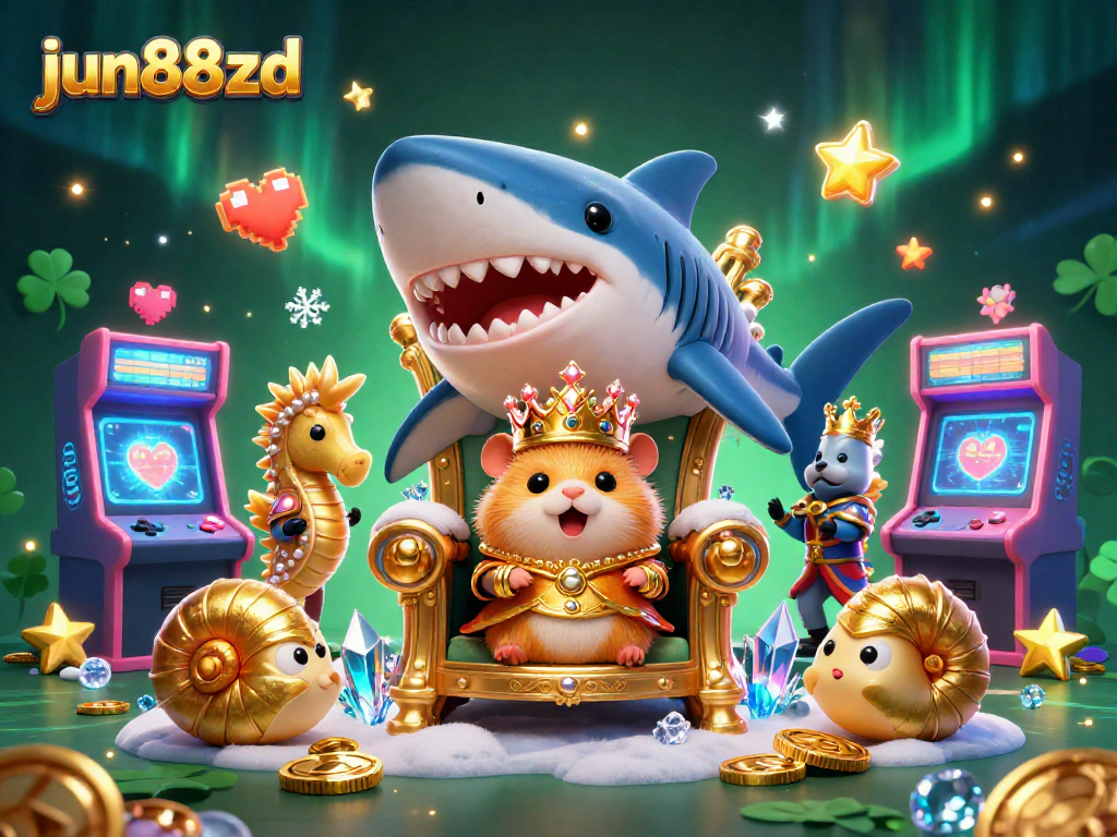 Experience the thrill of jun88zd with a vibrant casino-themed 3D illustration featuring a hamster king and gaming elements.