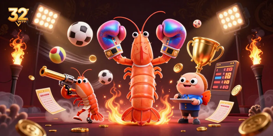 Experience thrilling sports betting action at 32win with dynamic elements and a vibrant atmosphere.