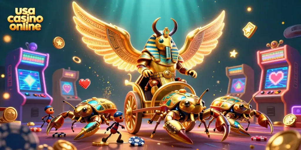 Experience the thrilling action at usa casino online with vibrant gaming elements and unique characters.