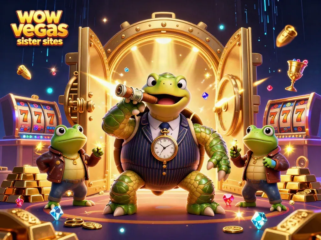 Experience excitement at wow vegas sister sites with a cartoon snapper in a casino scene.