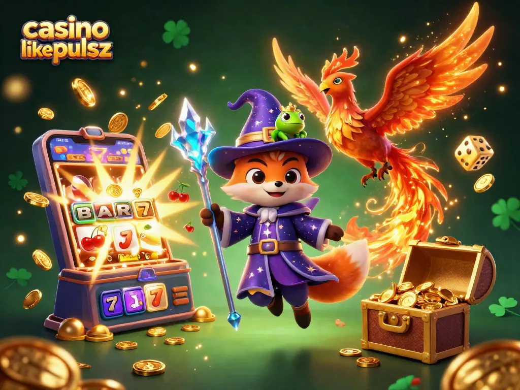 Experience thrilling games at a casino like pulsz with our enchanting 3D illustration featuring magical elements.