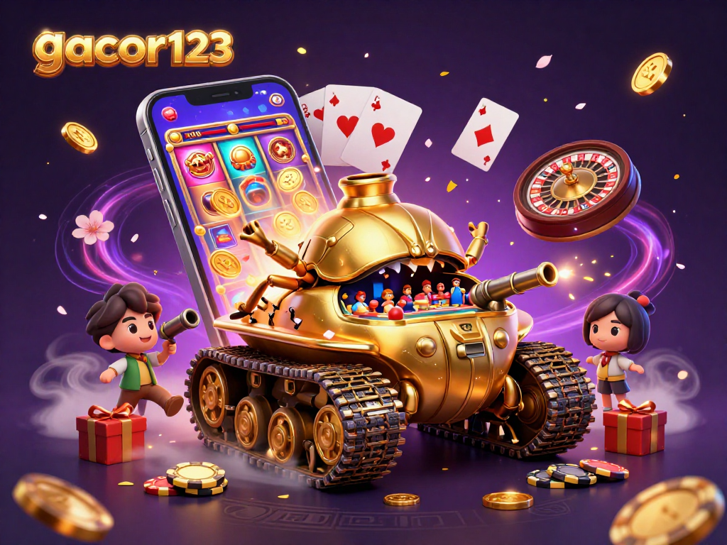 Experience winning action with gacor123 in an ultra-detailed casino tank scene filled with excitement.
