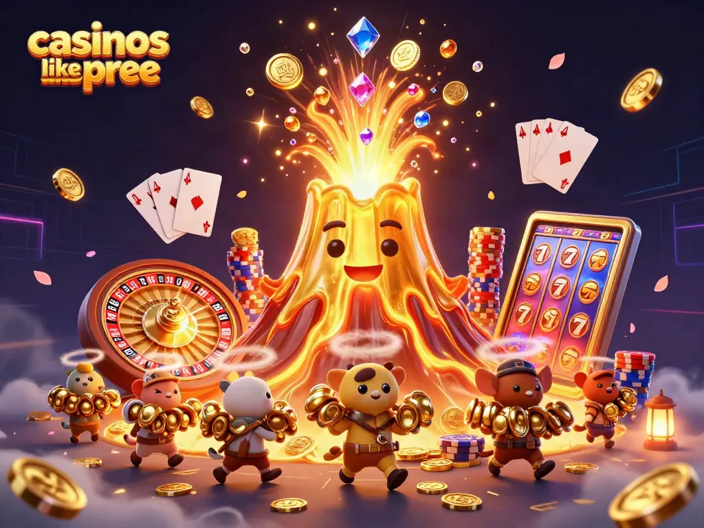 Win big at casinos like spree with exciting coins, slots, and treasures in this vibrant illustration.