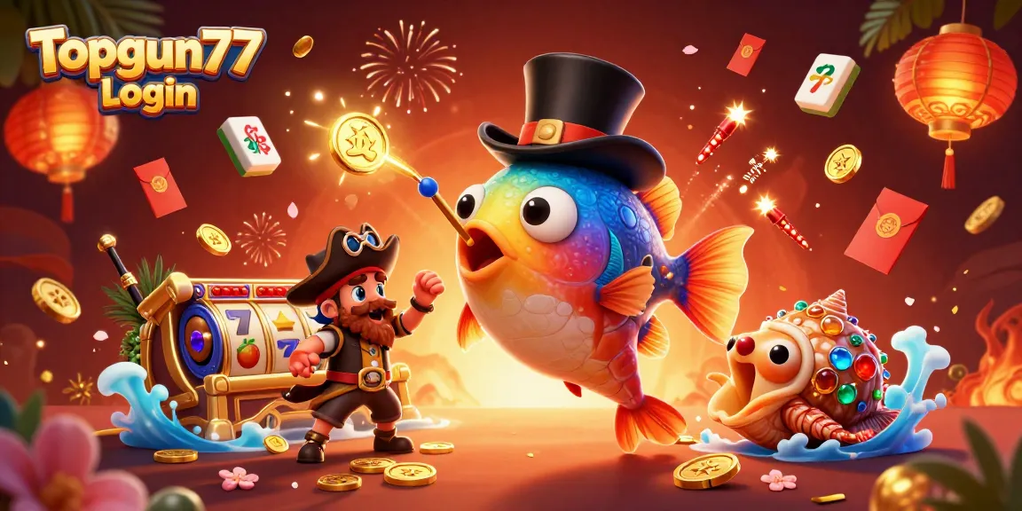 Masuk ke Topgun77 Login dengan slot gacor, petualangan menemani ikan terang dan udang bajak laut.