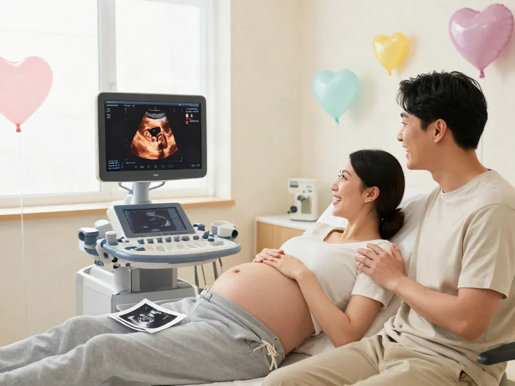 Sneak a peek at this site during a joyful 3D ultrasound session with a couple eagerly awaiting their baby's gender reveal.
