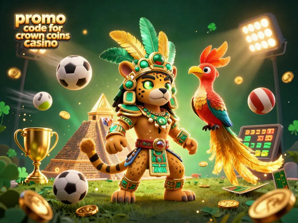 Experience the thrill with the promo code for crown coins casino, featuring unique characters and casino elements.