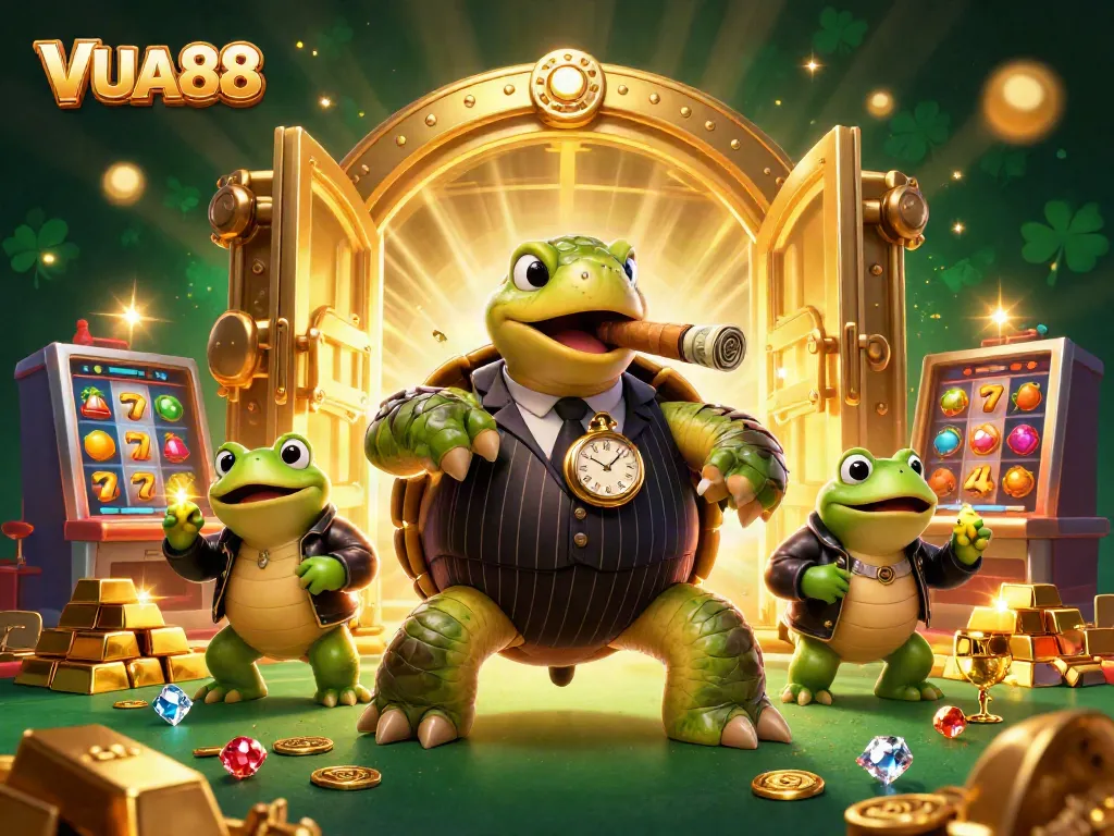 Experience thrilling payouts with VUA88's casino games featuring slot machines and a vibrant atmosphere.