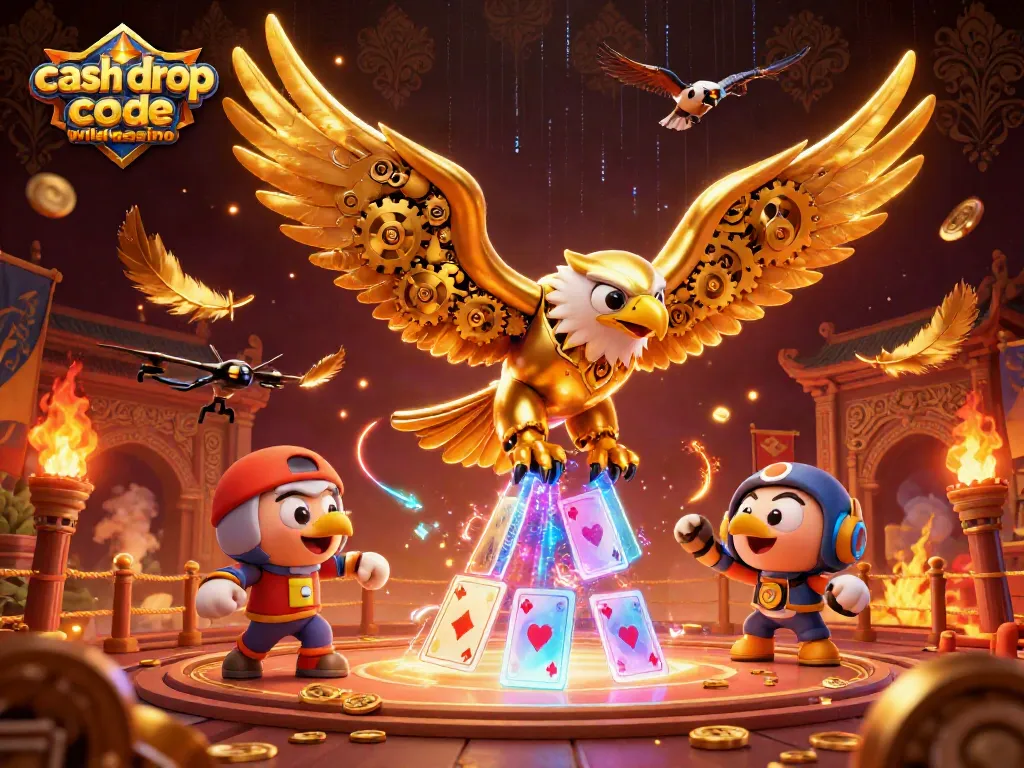 Experience the exciting cash drop code wild casino through a vibrant 3D gaming illustration.