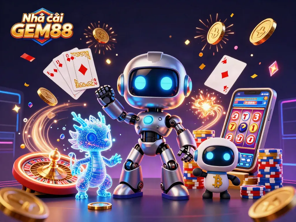 Engaging action at Nhà cái GEM88 with vibrant 3D characters and casino elements!
