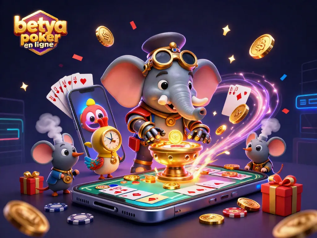 Engage in Betya poker en ligne with vibrant casino elements showcasing excitement and winnings.