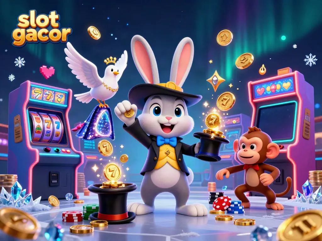 Experience the thrill of slot gacor with magical characters and vibrant casino elements.