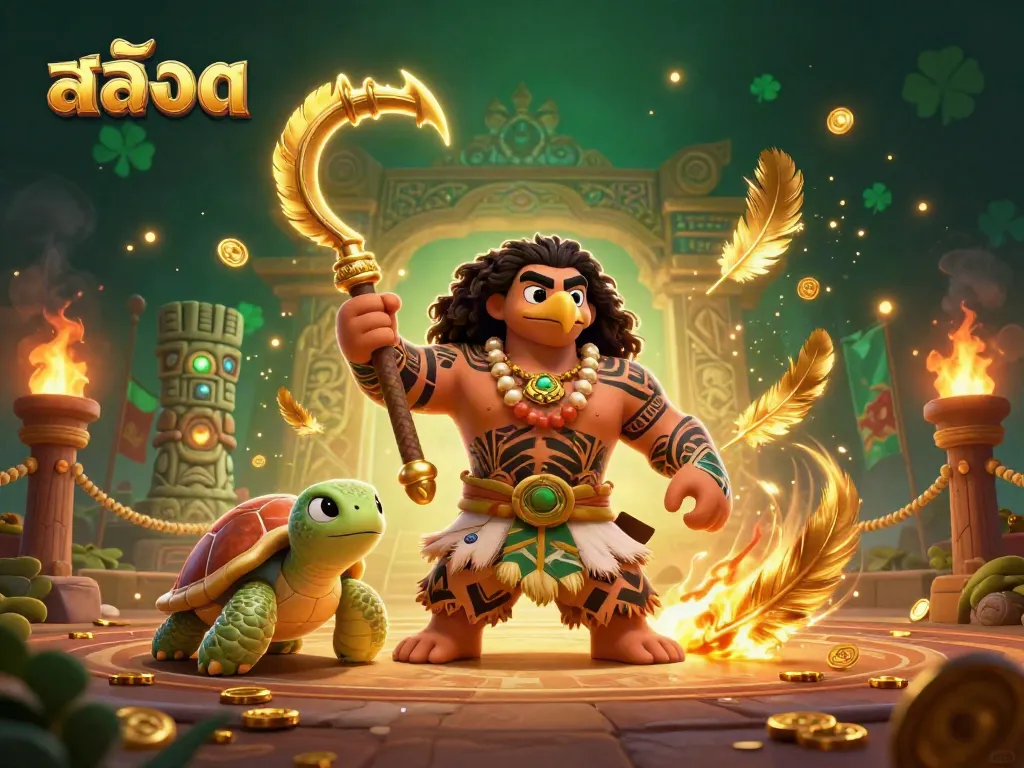 Play slots with excitement and discover winning chances amidst glowing tiki and golden tokens.