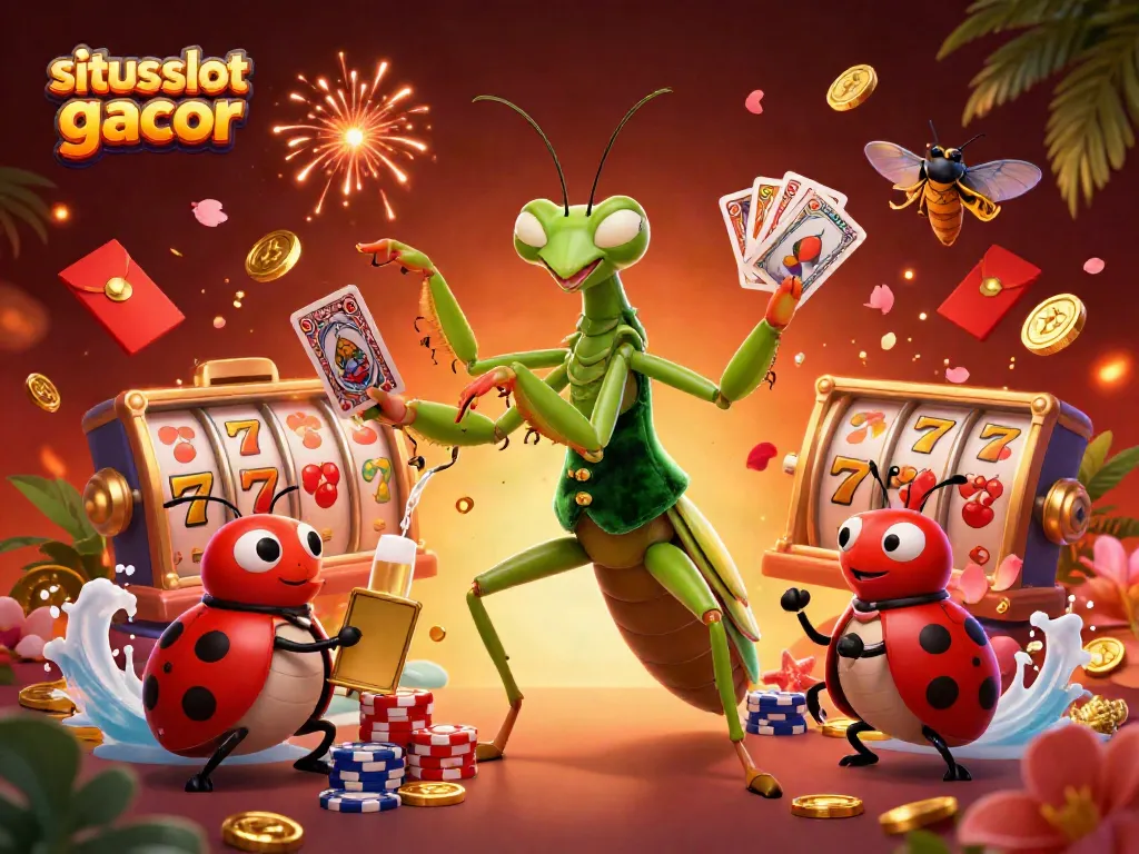 Menangkan permainan di situs slot gacor dengan ilustrasi karakter unik dan suasana yang meriah.