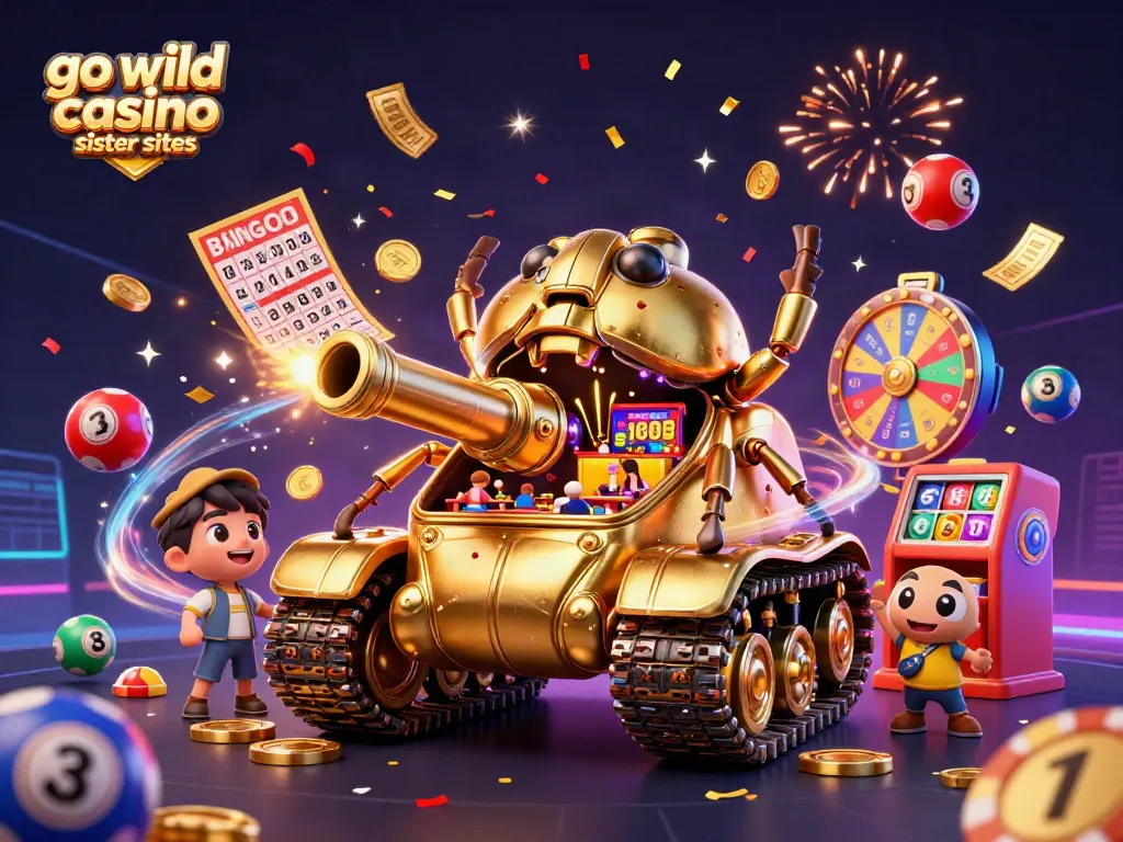 Experience the excitement with go wild casino sister sites through vibrant casino-themed illustration.