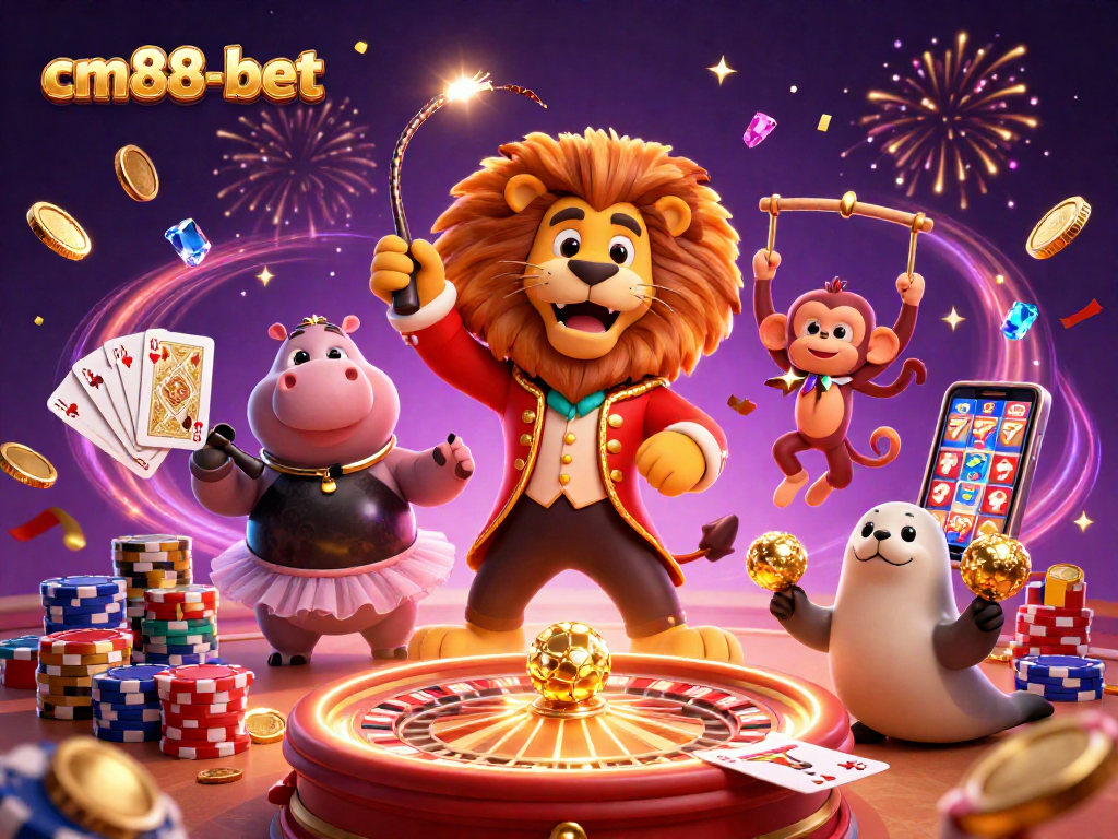 Experience the thrill of cm88-bet with dazzling casino scenes featuring vibrant characters and golden rewards.