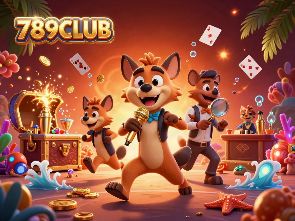 Experience fun at 789CLUB with a hyena comedy casino club scene filled with vibrant characters and games.