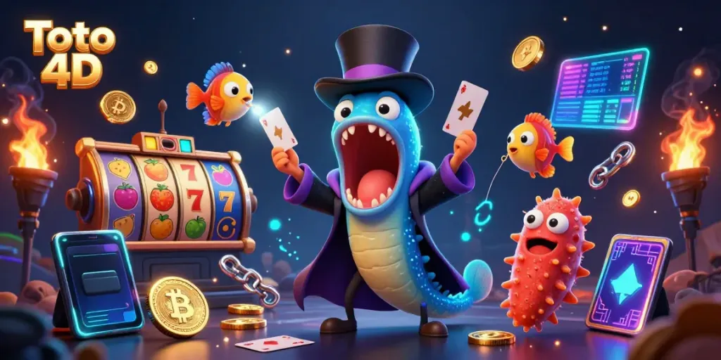 Toto 4D, ikonisasi jackpot dengan ular gulper laut, ikan pemancing, dan timun laut dalam aksi sulap yang menghibur.