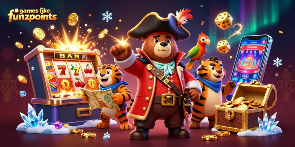 Discover engaging casino action and rewards with games like funzpoints in this vibrant illustration.